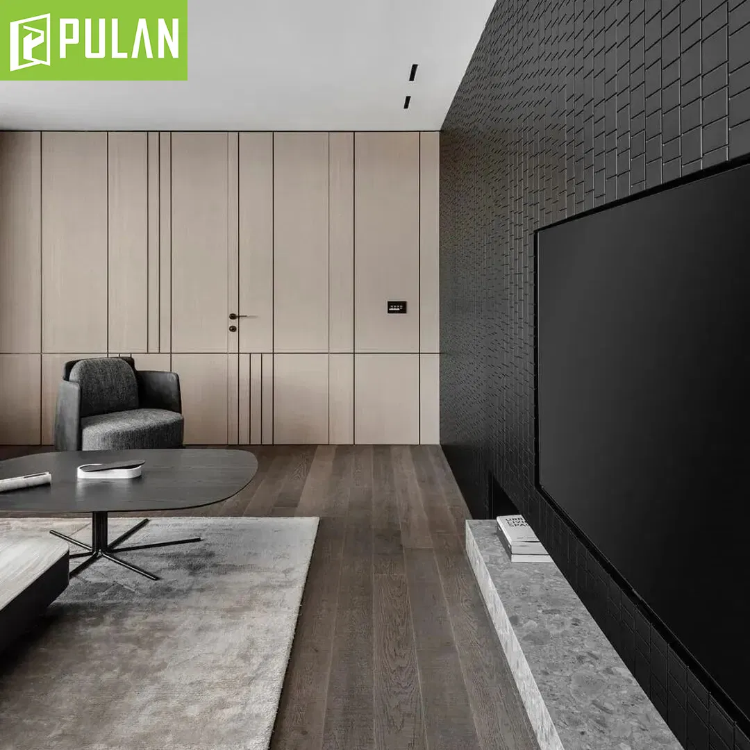 Interior Latest Design and Wall Fusion Customized PVC / Painted Finishing Invisible Aluminum Frame Wooden Flush Door with Quite Handle for Bedroom / Study