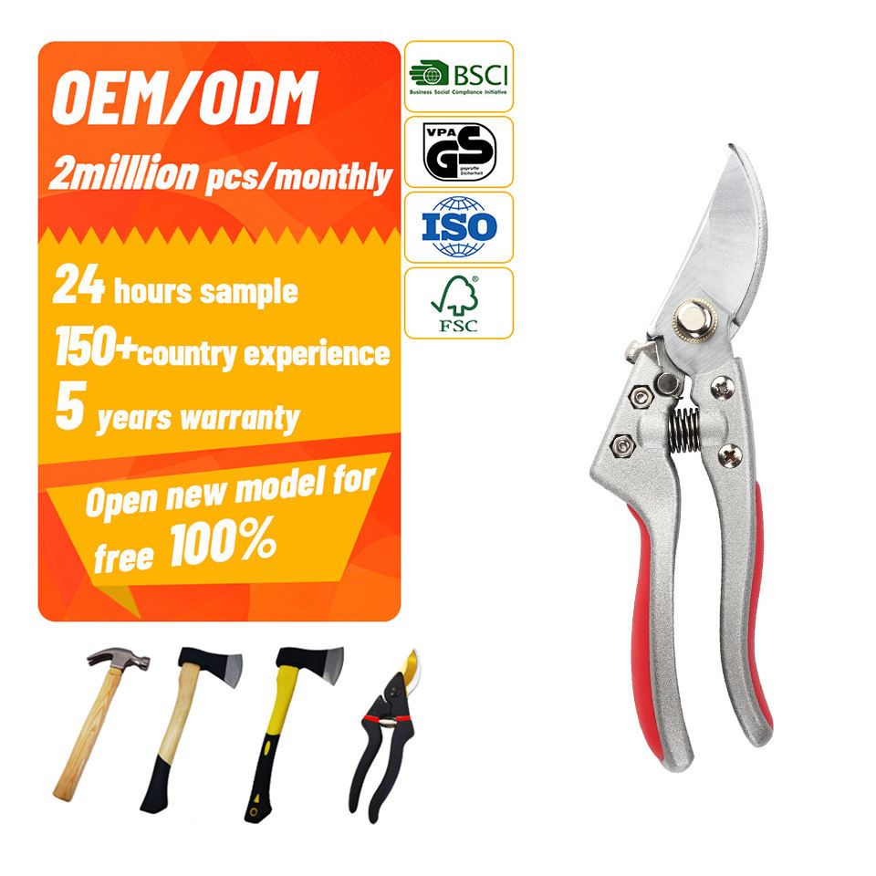 Agriculture Fruit Branch Scissors Stainless Steel Shear with Aluminium Anti-Slip Grip Handle