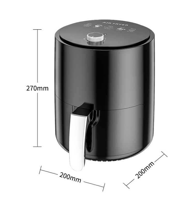 3.2L 1200W Mechanical Phycical Oil Free Air Fryer with Automatic Preheating Function