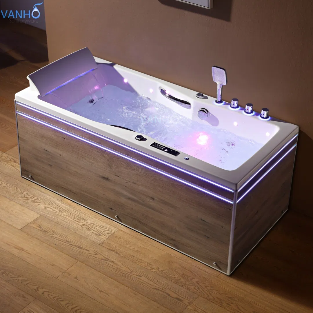 Угловая акриловая ванна с гидромассажем и пузырьками воздуха