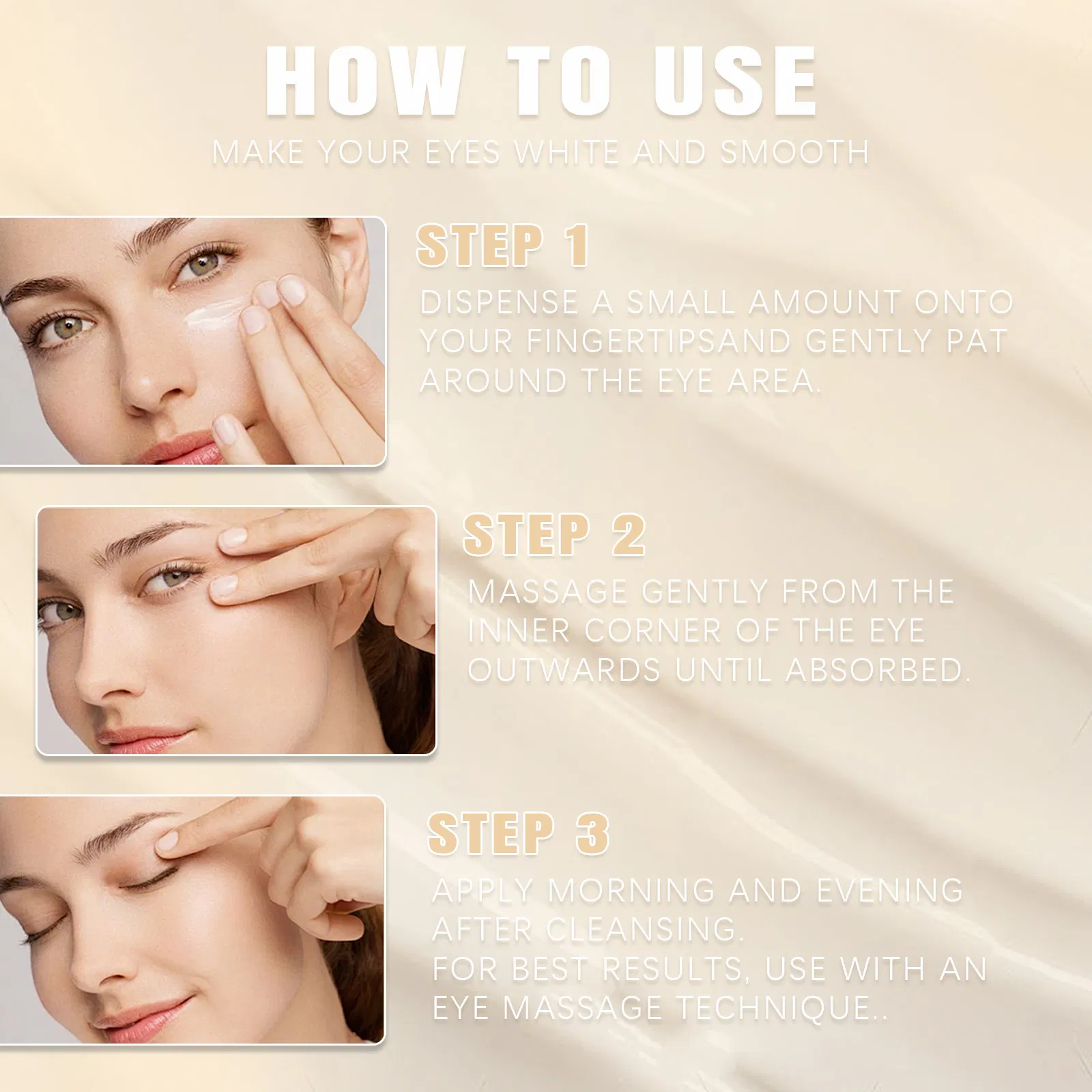 Beauty Cosmetics Facial Care Brightening and Smoothing Anti-Wrinkle Eye Cream