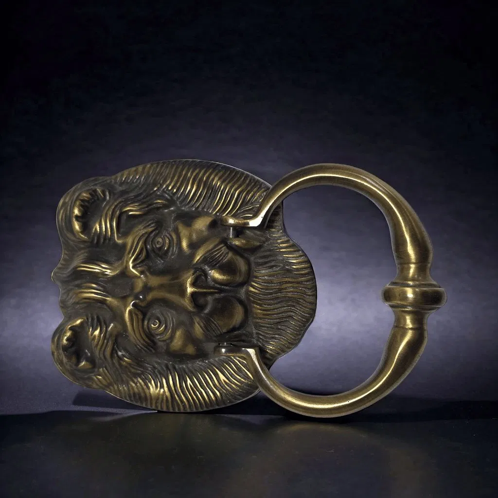Majestic Brass Lion Door Knocker for Elegant Home Entrances