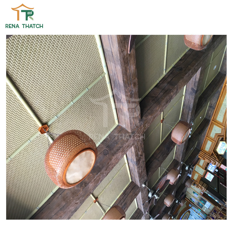 Ceiling Artificial Rattan Weave Synthetic Rattan Mesh Webbing Roll Material