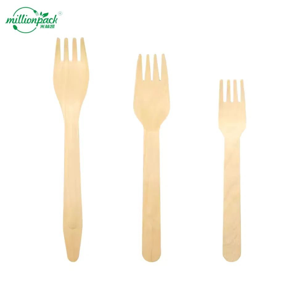 Lightweight Birch Wooden Forks for Airline Catering and Travel Meal Kits