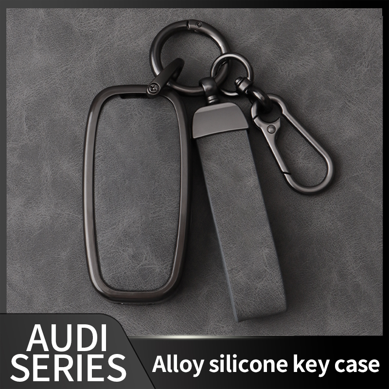 Gunmetal Zinc Alloy Leather Car Key Case