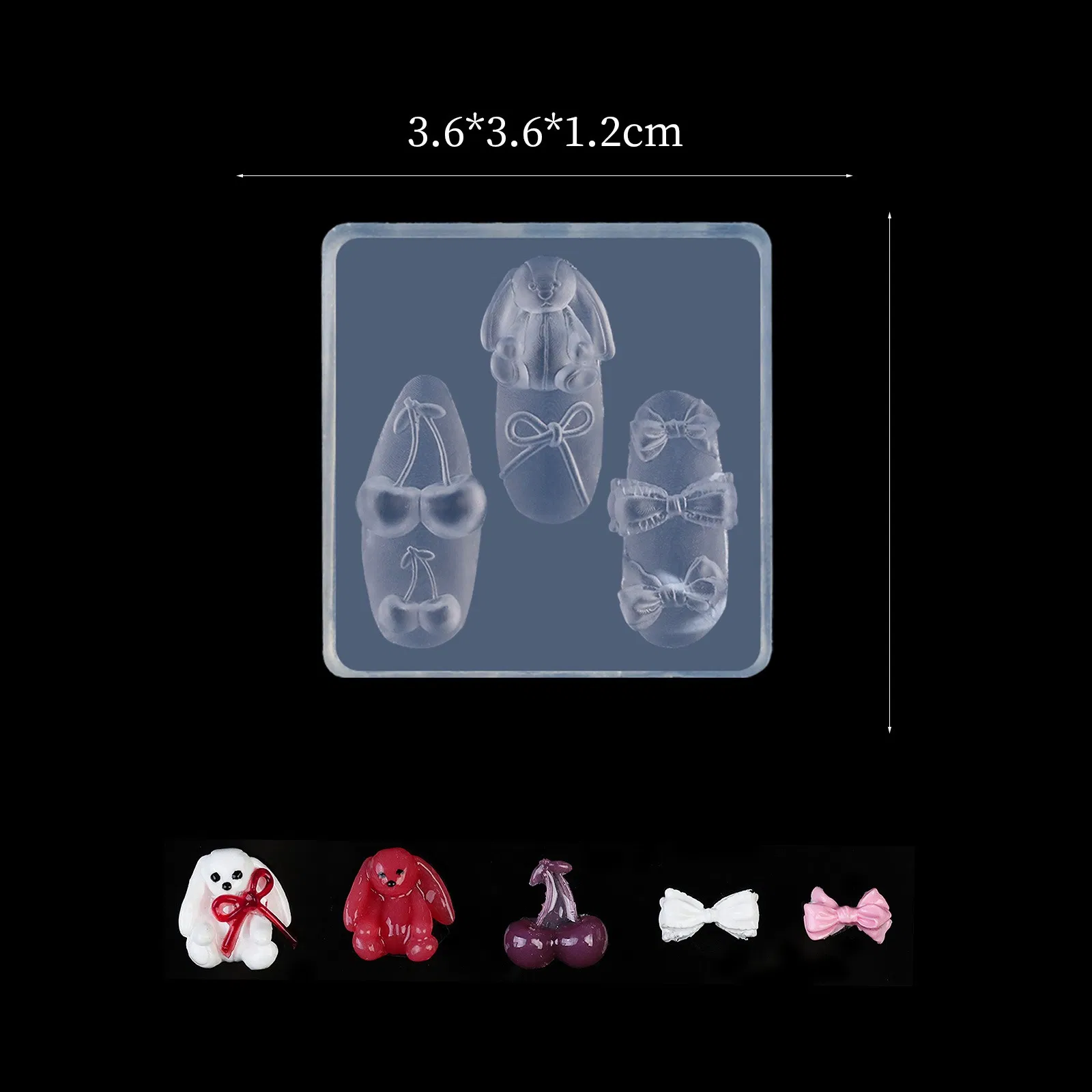Nail Silicone Mold French Lace with Cartoon Flower Tulip Butterfly Nail Jewelry Tools for UV Jel Nail Mold