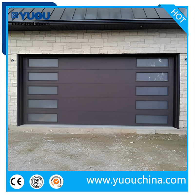 Electric Commercial Insulated Steel Overhead Garage Doors with Windows for Villa