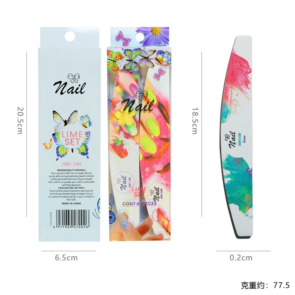 Professional 80/100/150/180/240 Nail File Emery Board Manicure Pedicure Tool Custom Logo Double-Side Christmas Design Nail File Set