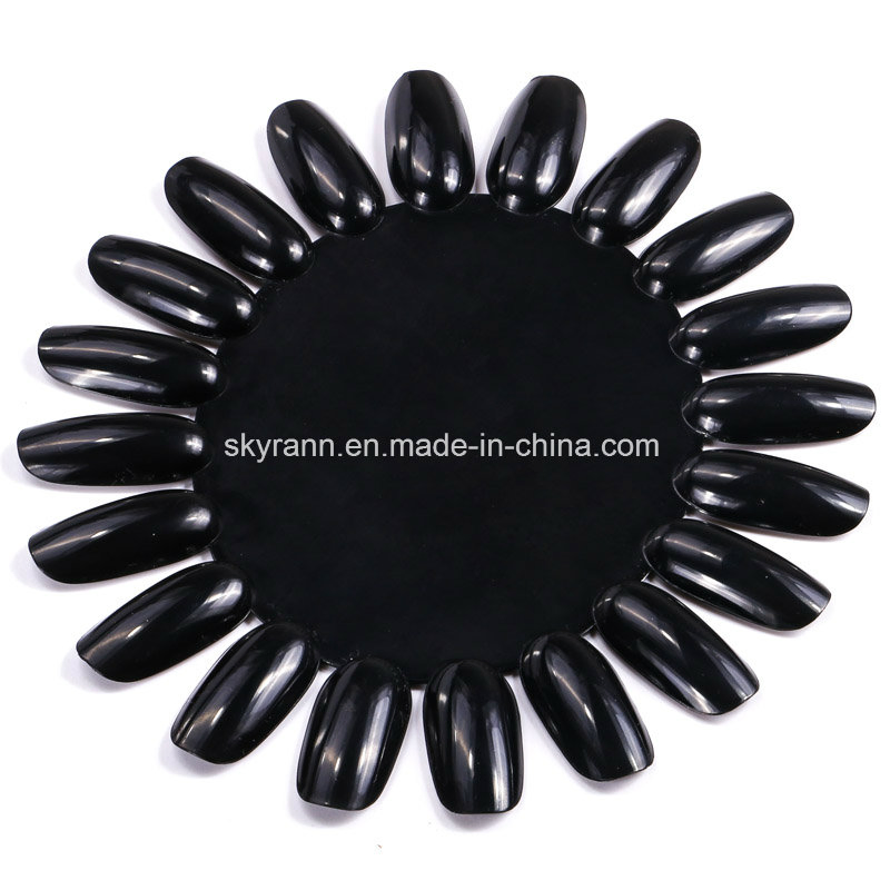 Transparent Natural Nail Tips Practice Manicure Tool Display 36 Tips Color Chart Practice Wheel Round Shape Nail Tips Practice Display
