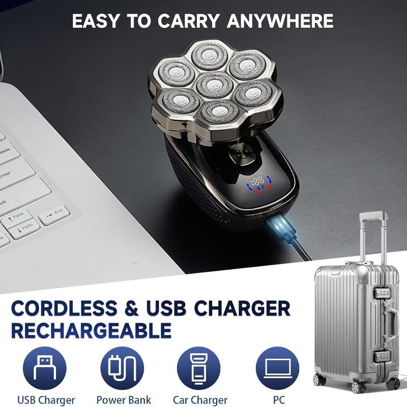 Ergonomic Electric Shaver for Men with Precision Trimming Features