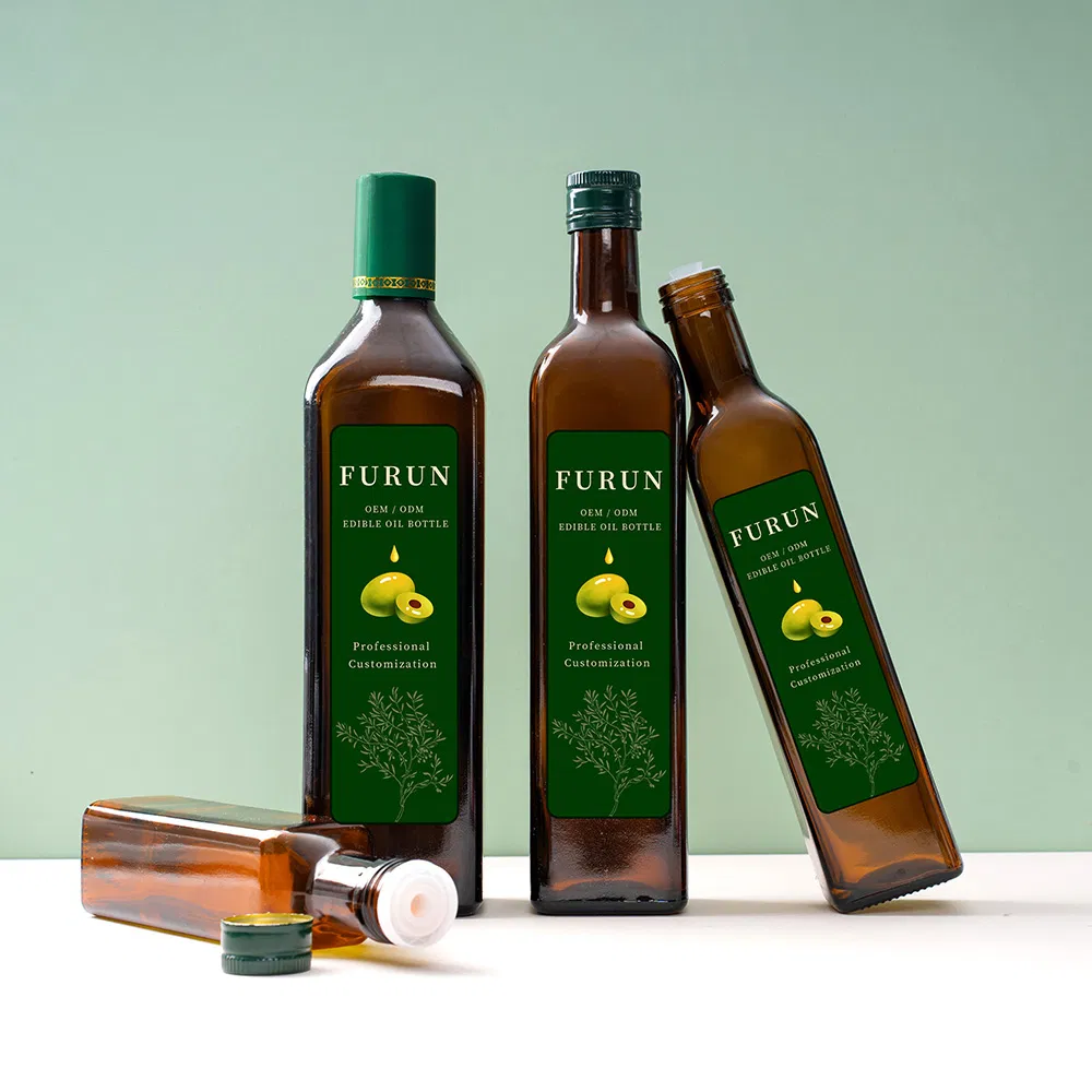 Low MOQ Food Grade Soy Sauce Square Vinegar Bottle 500ml 750ml Olive Oil Glass Bottle for Kitchen