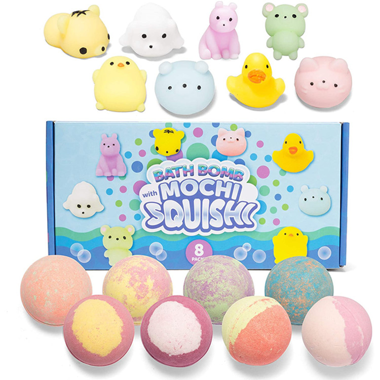 Custom Natural Essential Oil 8 Pack Bubble Bath Bombs Set for Kids