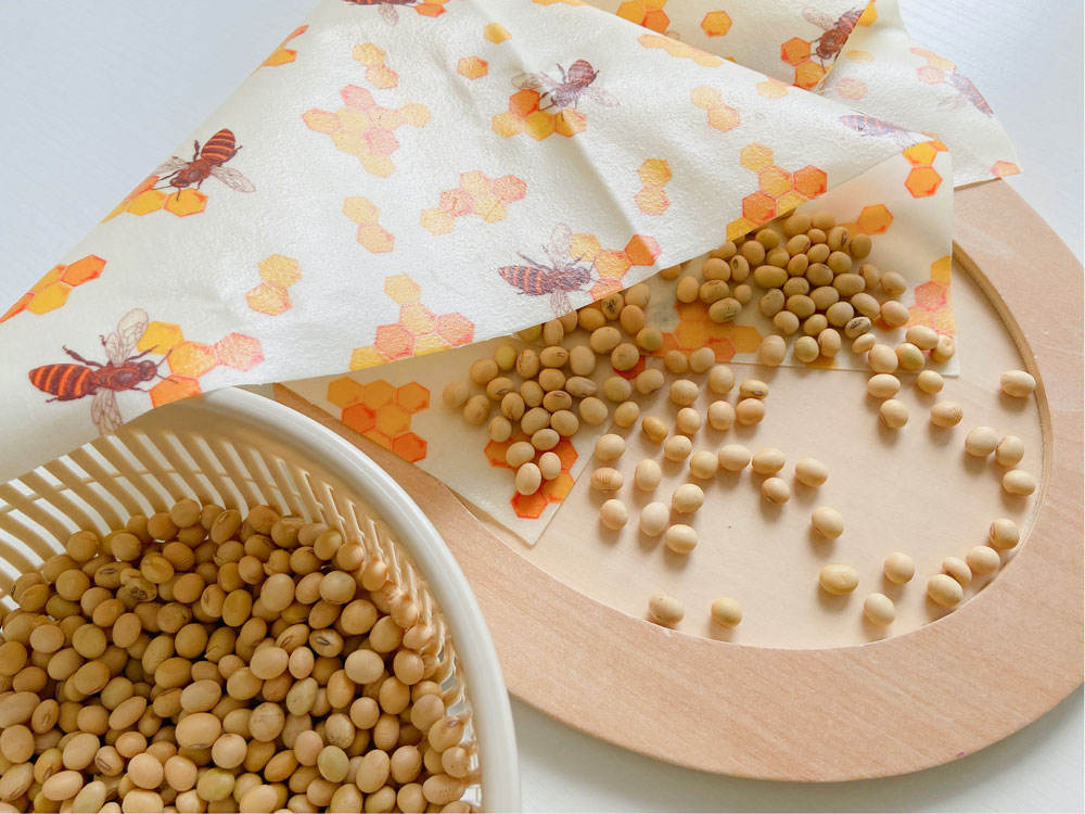 Reusable 100% Organic Cotton Beeswax Food Wrap Alternatives for Food Storage