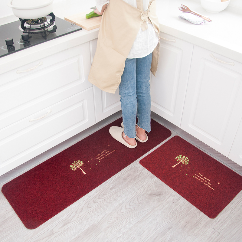 Anti-Dust TPR Kitchen Floor Mats Water Absorb Polyester Surface Non Slip Doormats