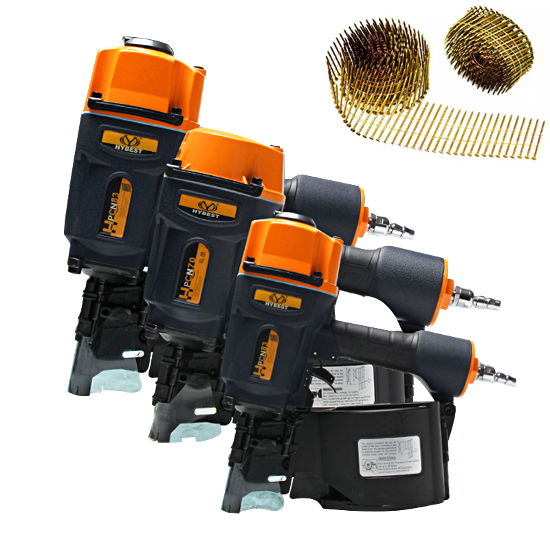 Пневматический гвоздезабиватель HYBEST CN70 для винтовых гвоздей