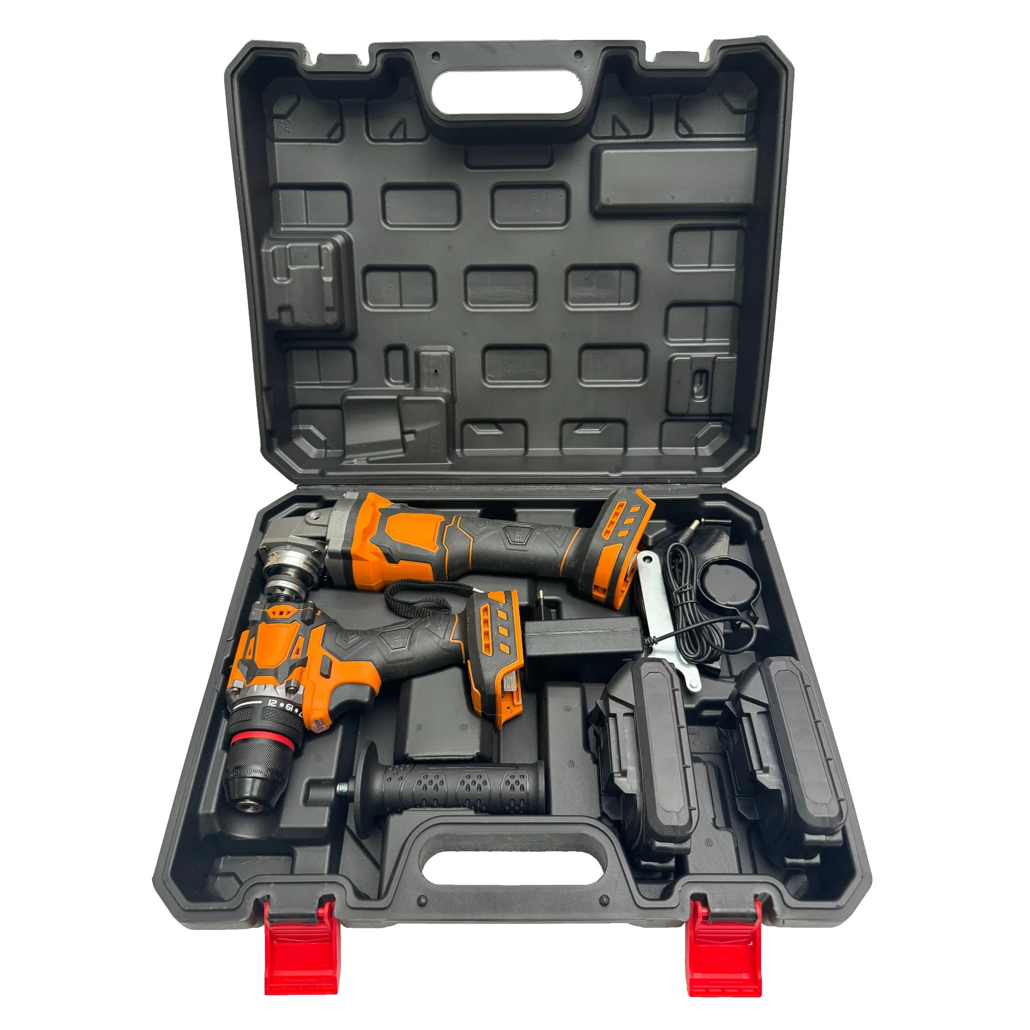 21V Cordless 13mm Drill Brushless115mm Angle Grinder Electric Power Tool Box Set