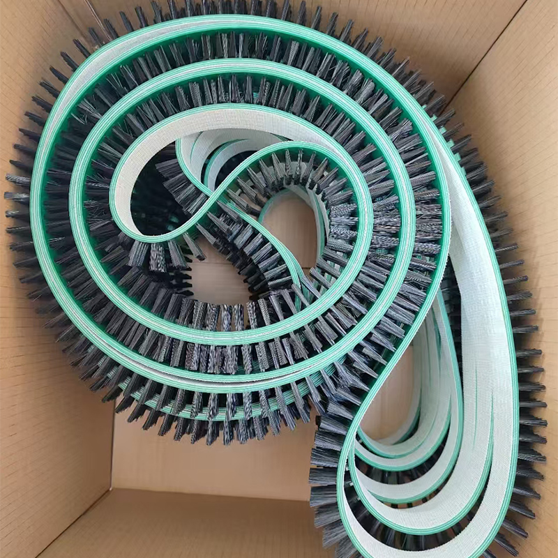 Long Customized Industrial Nylon Bristle Flexible Flat Belt Strip Brush