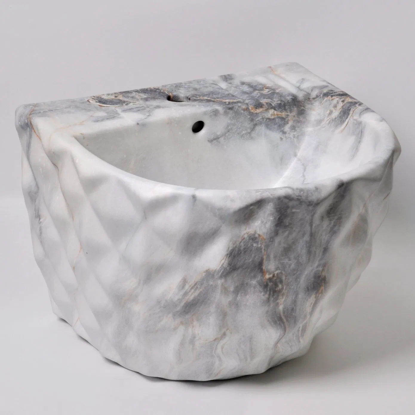 Senhang Hanging Round Shape Ceramic Hand Wash Basin for Bathrooms Oval Wall Hung Basin