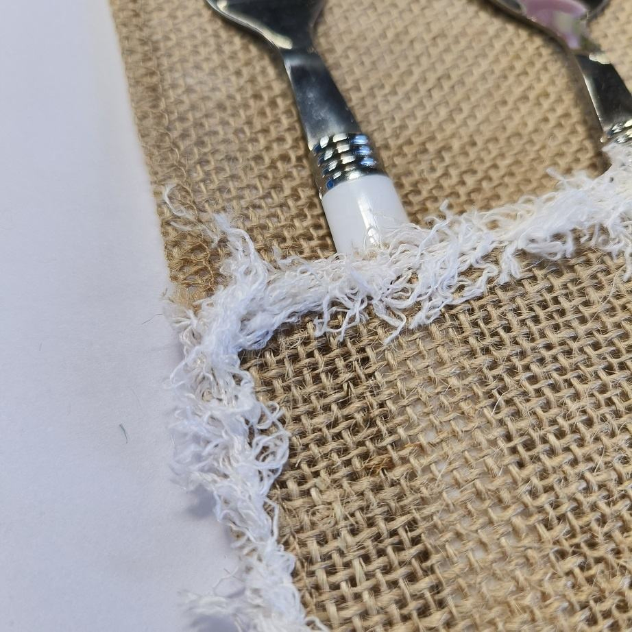 Burlap Lace Silverware Holder 11*21cm for Table Decor