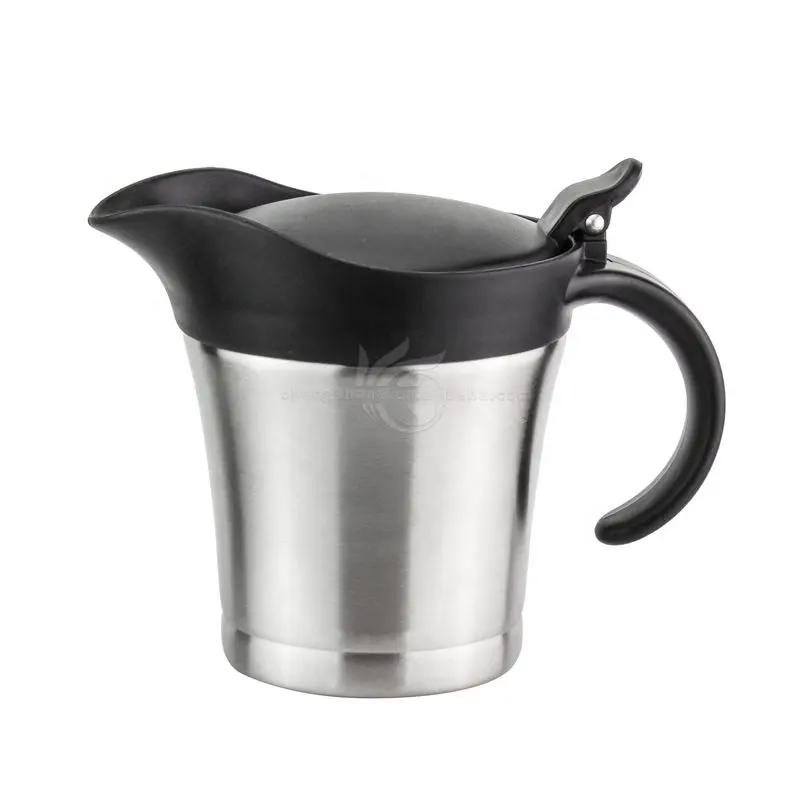 Mirror Polishing Stainless Steel Gravy Boat Gravy Warmers with Black Plastic Handle