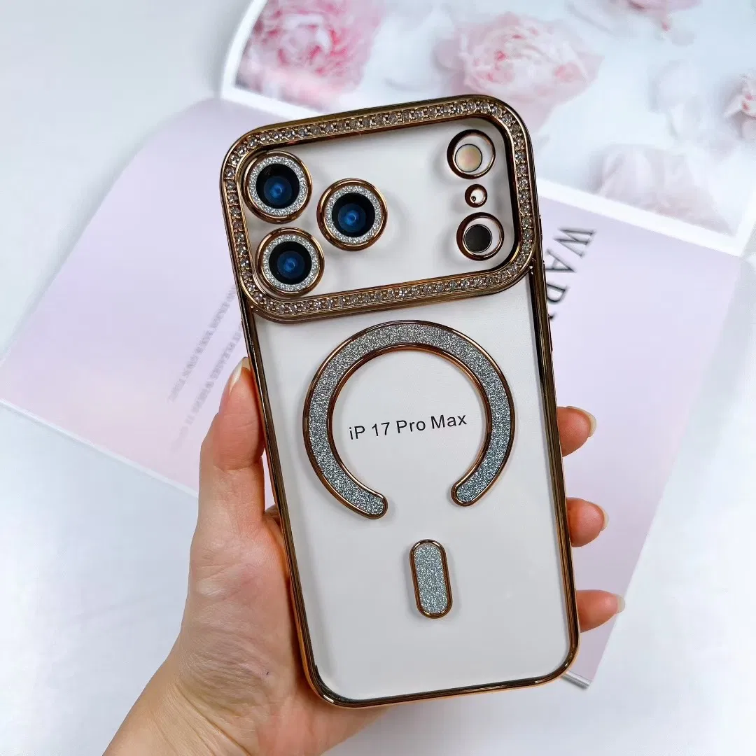 Магнитный чехол C-Shape с блёстками и стразами для iPhone