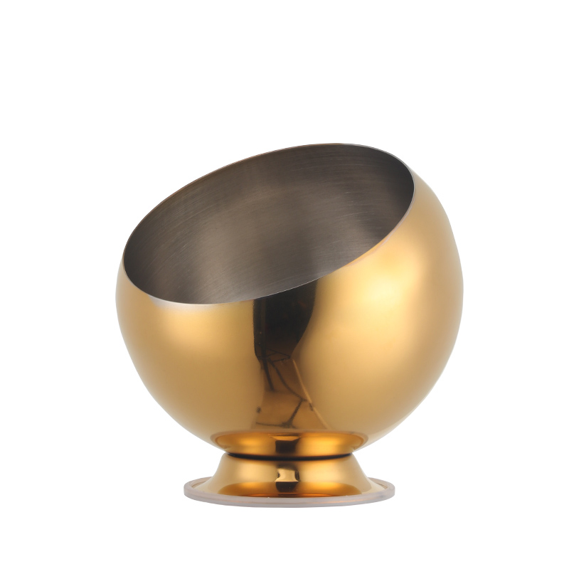 China Kitchenware Tool Spice Sets Oblique Mouth Silver Bowl for Restaurant