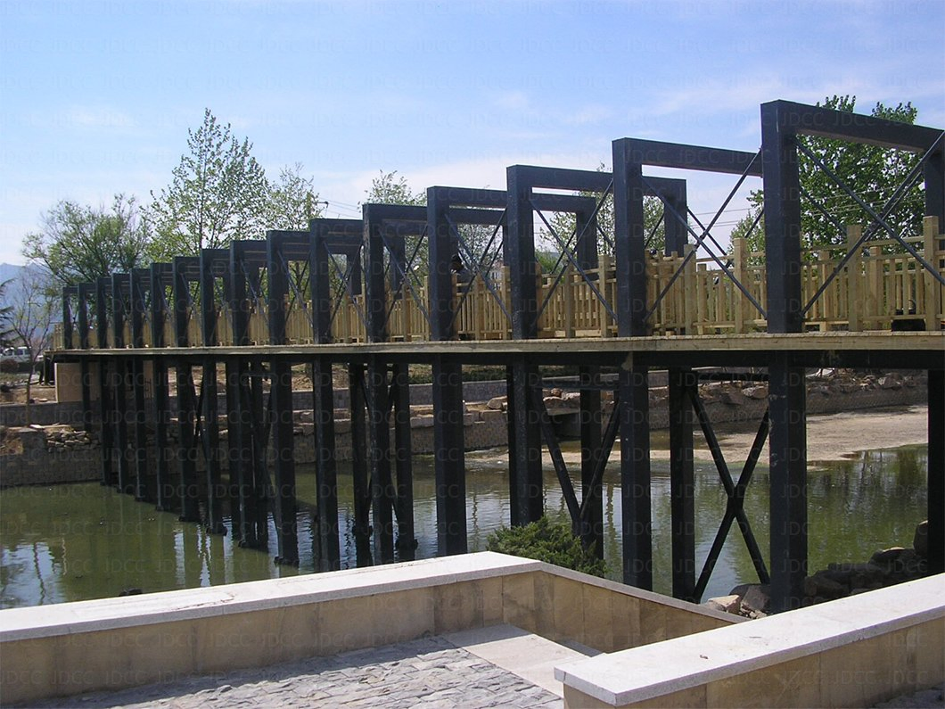 Large Clear Span Warehouse Workshop Bridge Playground Structural Steel Beam Column Fabrication