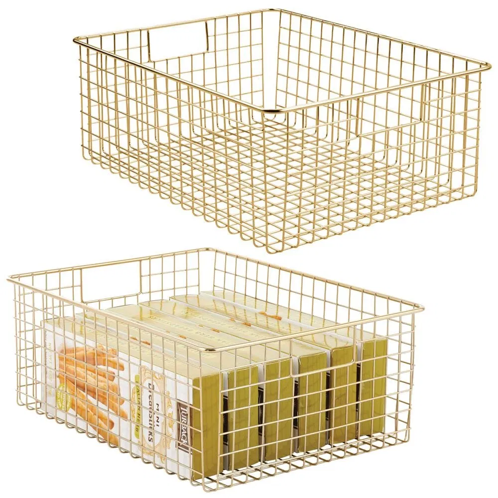 OEM Metal Baksets Bathroom / Kitchen Brass Wire Basket