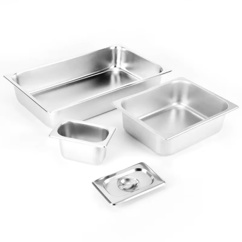 Full-Size Gn 1/1 Stainless Steel Pan European-Style Buffet Tray Metal Food Pan for Hotel, Restaurant & Catering Use