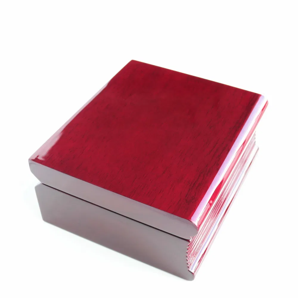 Rosewood Piano Finish Luxury Wood Desk Book Timepiece Clock