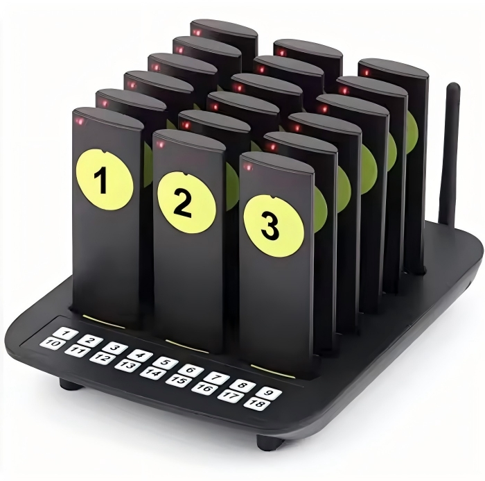 Wireless Coaster Pager System with 18 Pagers