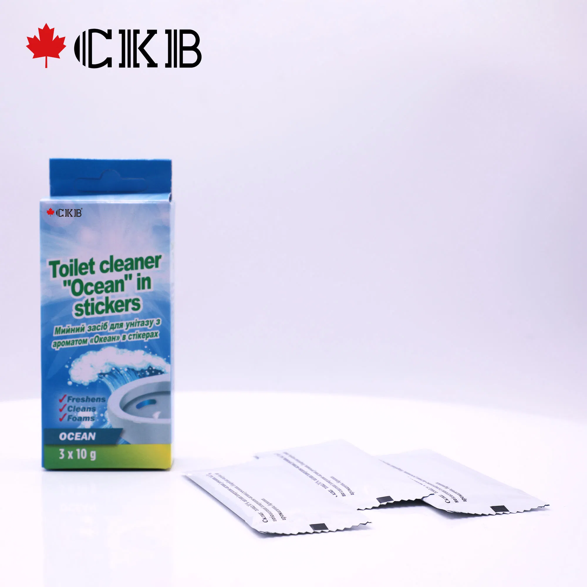 Disposable Sustainable Bathroom Blue Stick-on Strip Automatic Toilet Bowl Cleaner Tablet