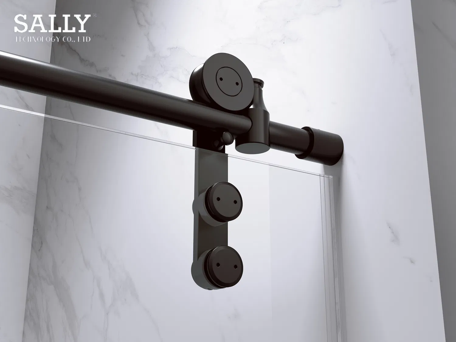 Modern Tempered Glass Shower Door with Durable Steel Frame
