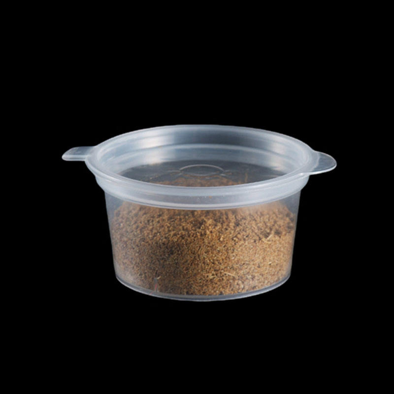 Disposable Plastic PP Mini Round Takeout Sauce Cups with Lids for Restaurant