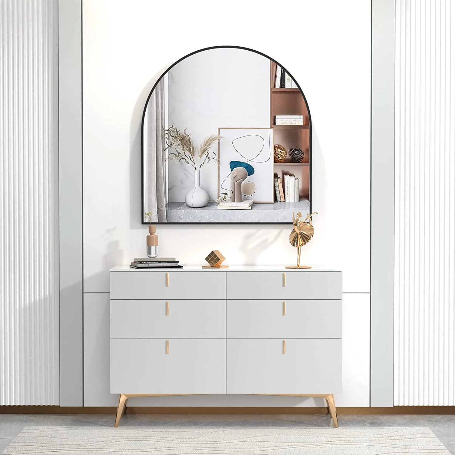Modern Minimalist Creative Irregular Shaped Metal Frame Decorative Wall Mirror Bathroom Vanity Mirror