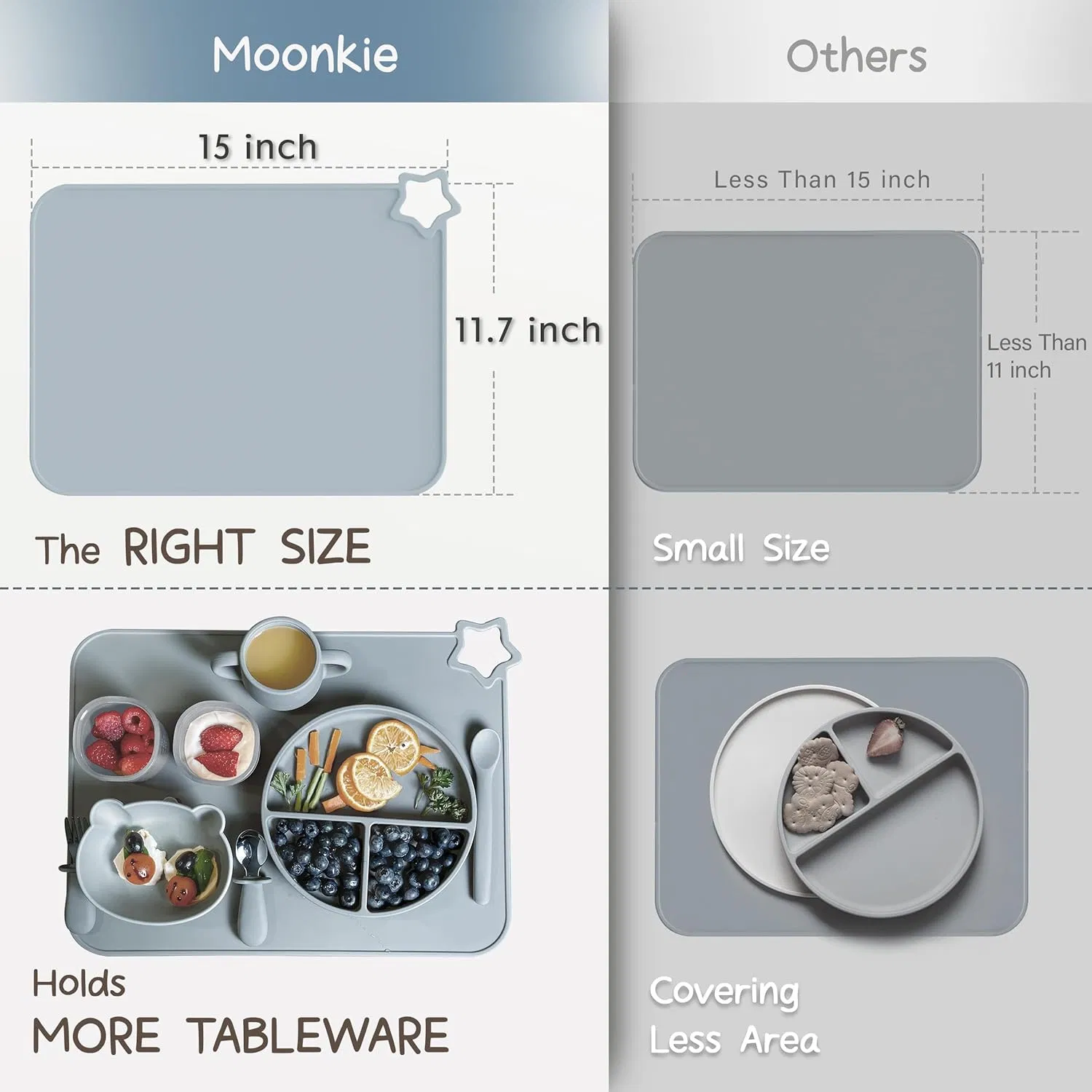 OEM ODM Customized Non-Slip Washable Dirt-Repellent Portable Baby Silicone Place Mats