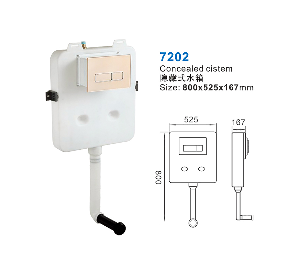 Customize Toilet Tank Color Button Plastic Concealed Cistern Without Iron Frame