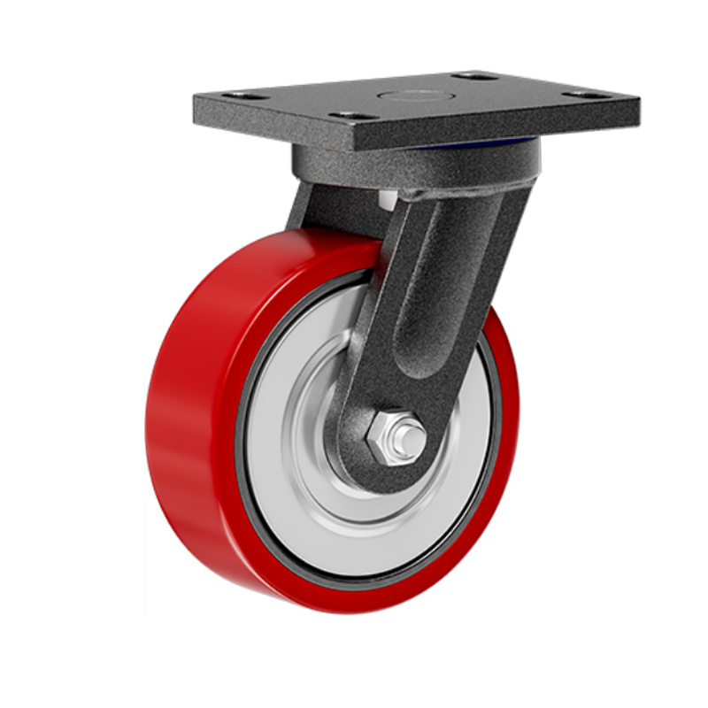 Industrial Hot Selling 4 5 6 8 Inches Load Capacity 100/200kg Polyurethane Heavy-Duty Trolley Silent Wheel Caster
