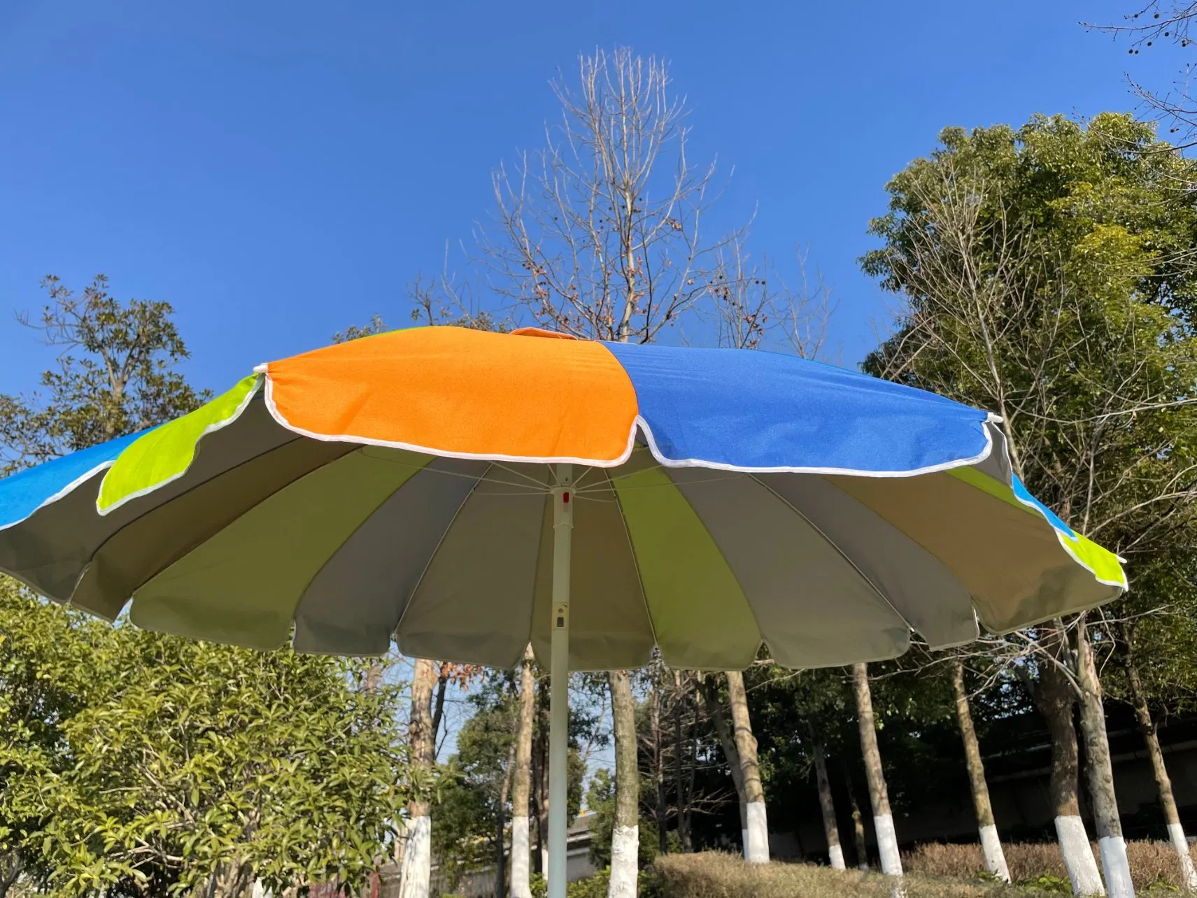 2.5m Windproof Rainbow Sun Beach Umbrella for Outdoor