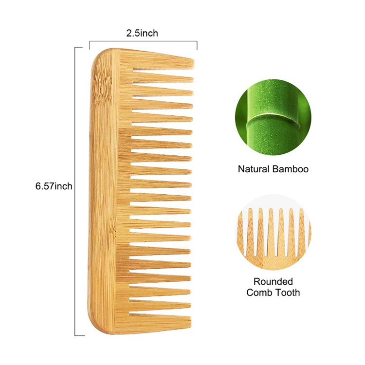 Custom Laser Logo Travel Hotel Use Eco Friendly Bamboo Hair Comb