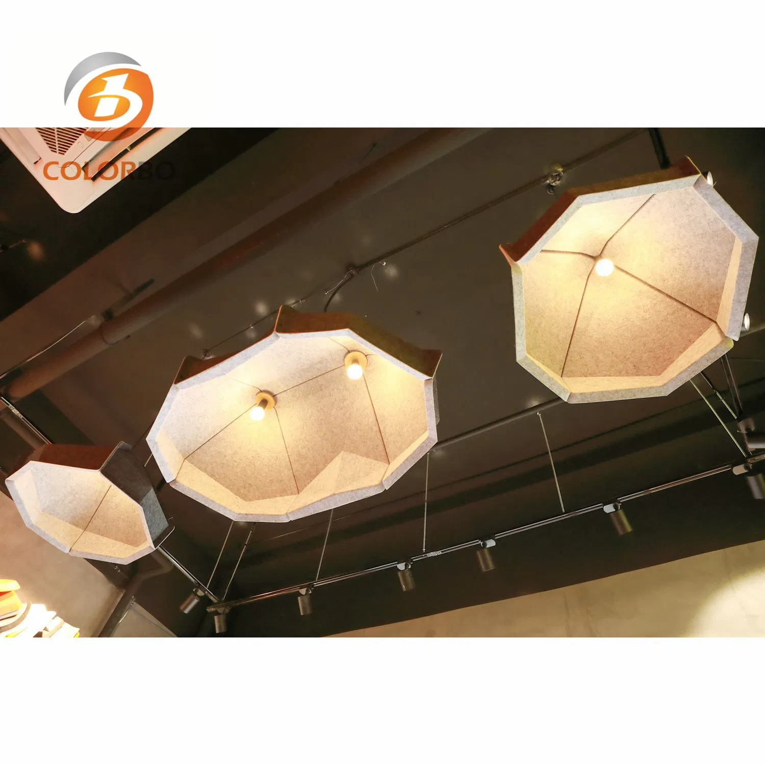 Huge Diamond Shape Polyester Fiber Eco-Friendly Material Lamp for Meeting Room