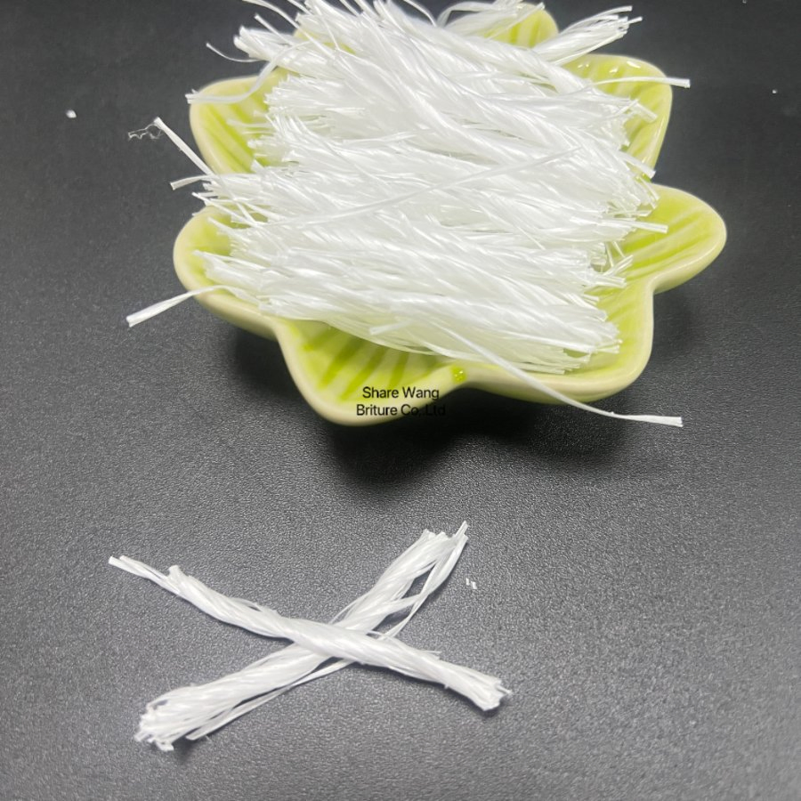 White Polypropylene Bundle Twisted Bunchy Fiber for Concrete Reinforcement