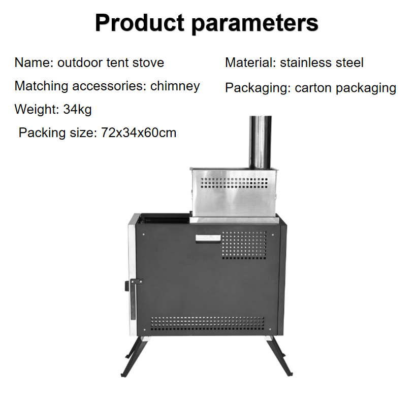 Multifunctional Luxury Outdoor Wood Tent Stove Barbecue Sauna Stove Wood Burning Heating Stove