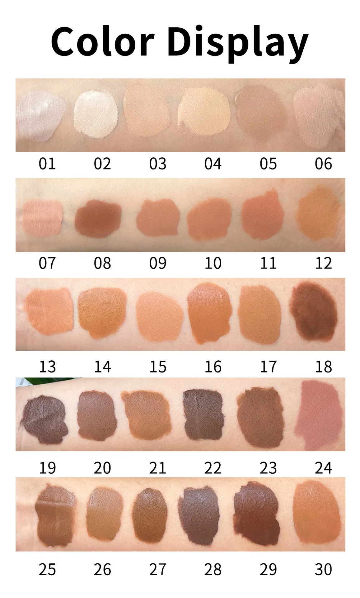 30 Colors Full Coverage Vegan Liquid Concealer Foundation Cream Cosmetics Factory