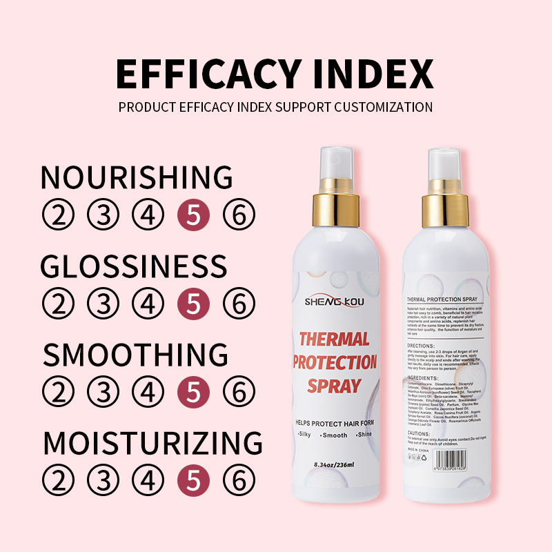 Private Label Organic Olive Oil Smooth Shine Thermal Hair Heat Protection Spray