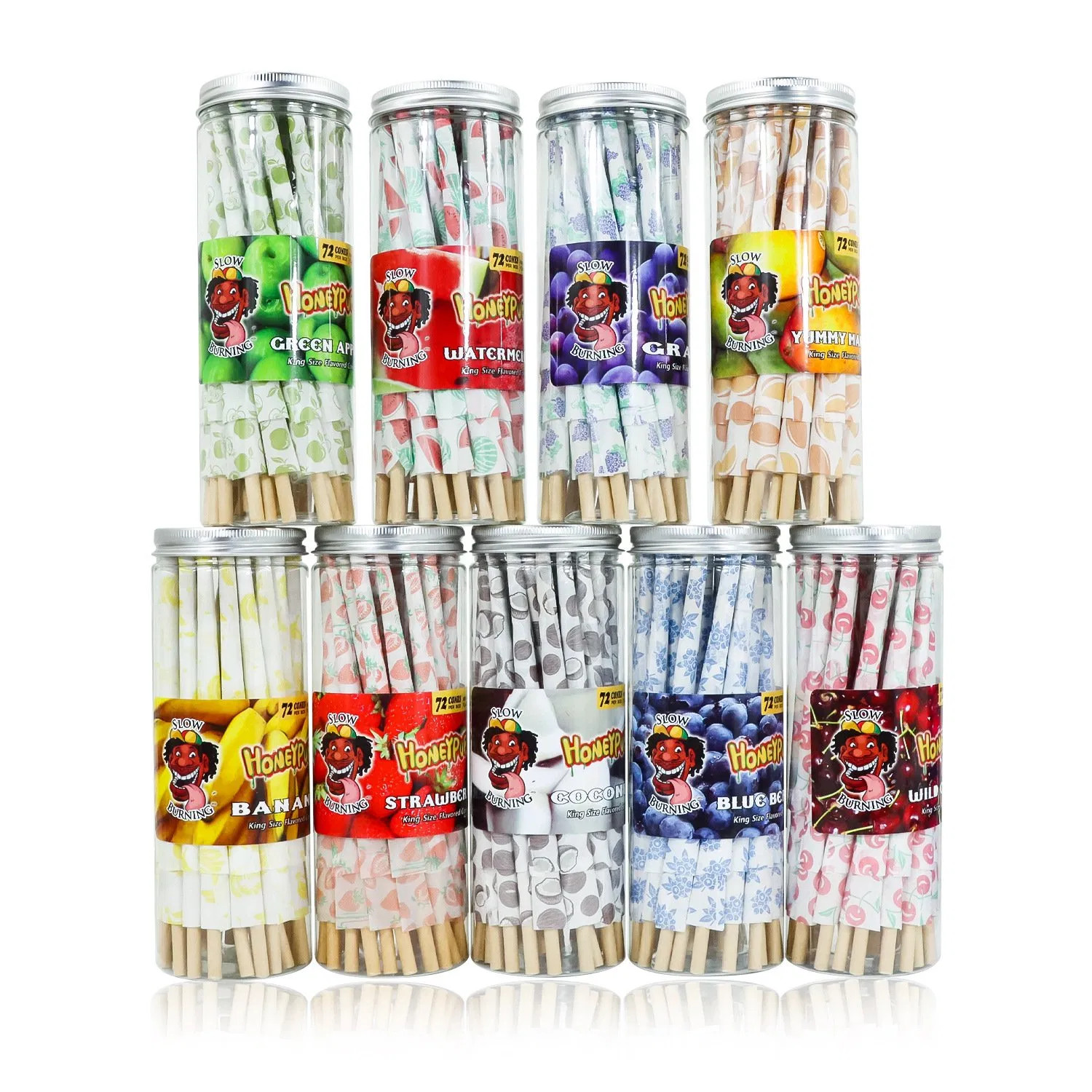 Honeypuff King Size Classic Pre Rolled Cones Rolling Paper Fruit Flavor 72 Cones