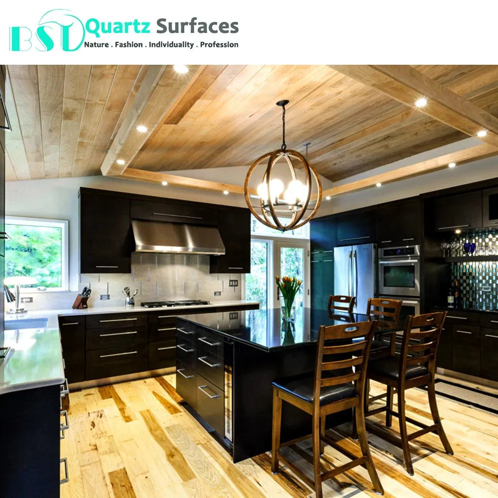 Agglomerated Heat-Resistant Black Quartz Stone Top