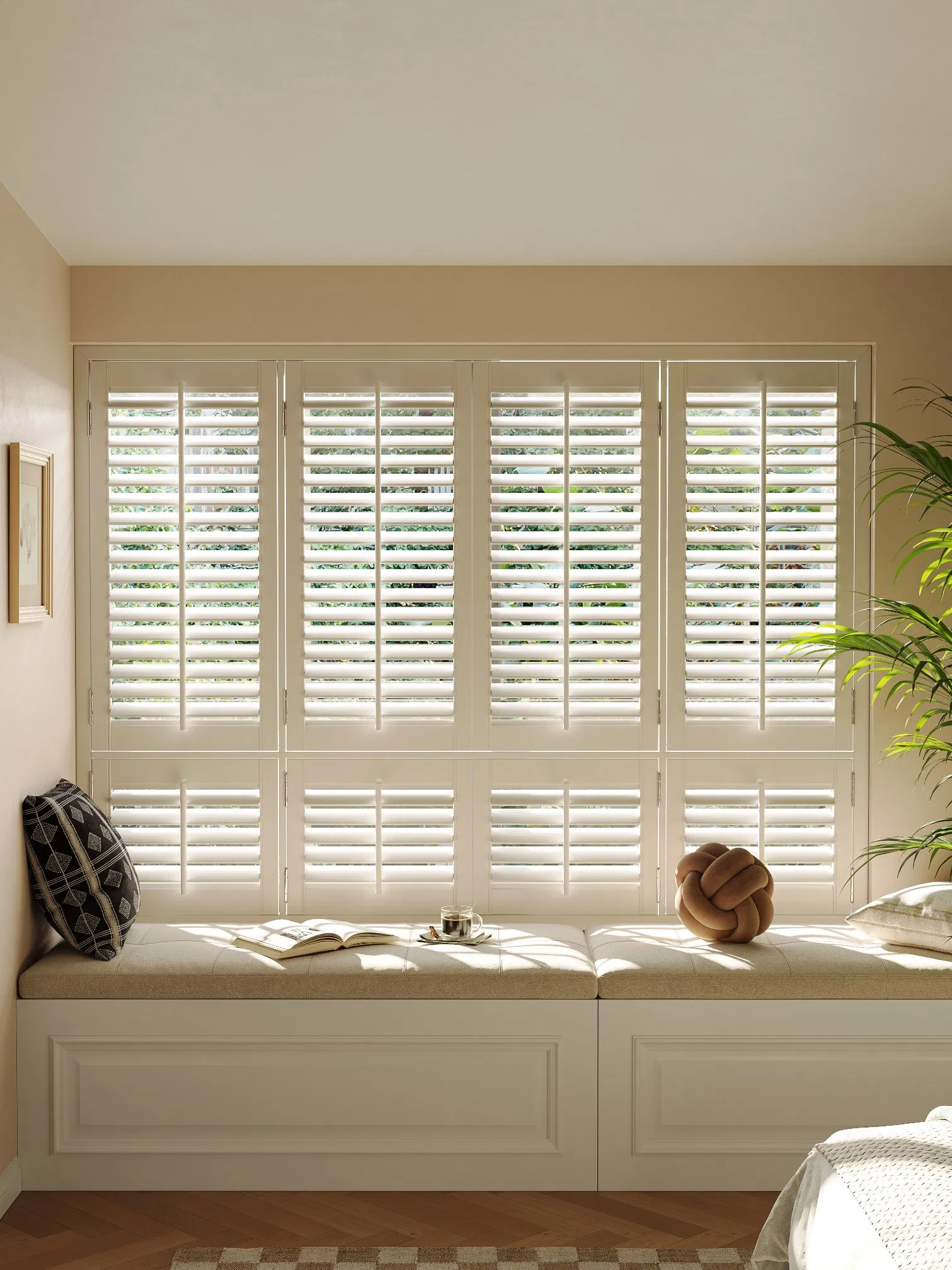 Paulownia Wood Plantation Shutters for Perfect for Tall Windowswindow Coverings