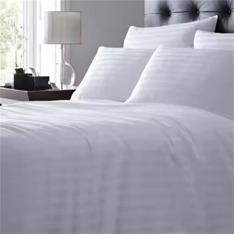 Single Double Queen King Cotton 1 & 3cm Stripe Hotel Bedding Duvet Cover Bed Sheet Set for Hotel
