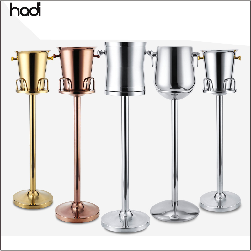 High Quality Insulated Stainless Steel Double Walled Ice Bucket Cooler with Stand Parties China Restaurant Supplies Wholesale